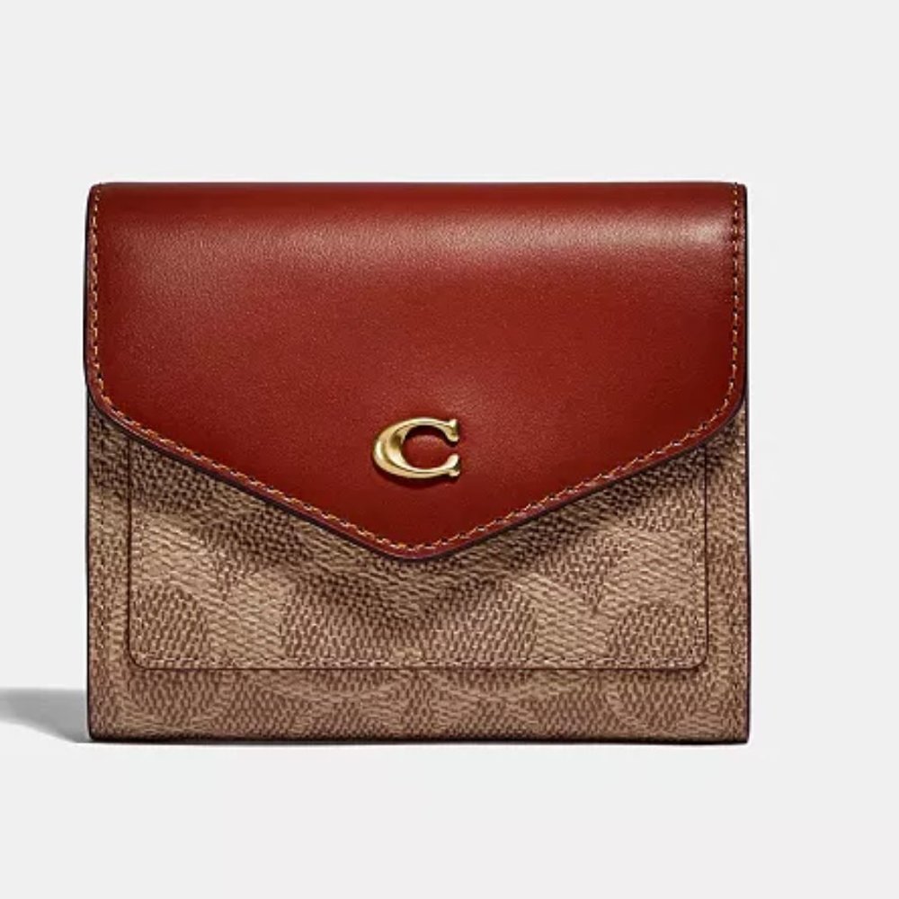 NETs Wyn Small Leather Wallet In Colorblock Signature Canvas - Picture 4 of 7